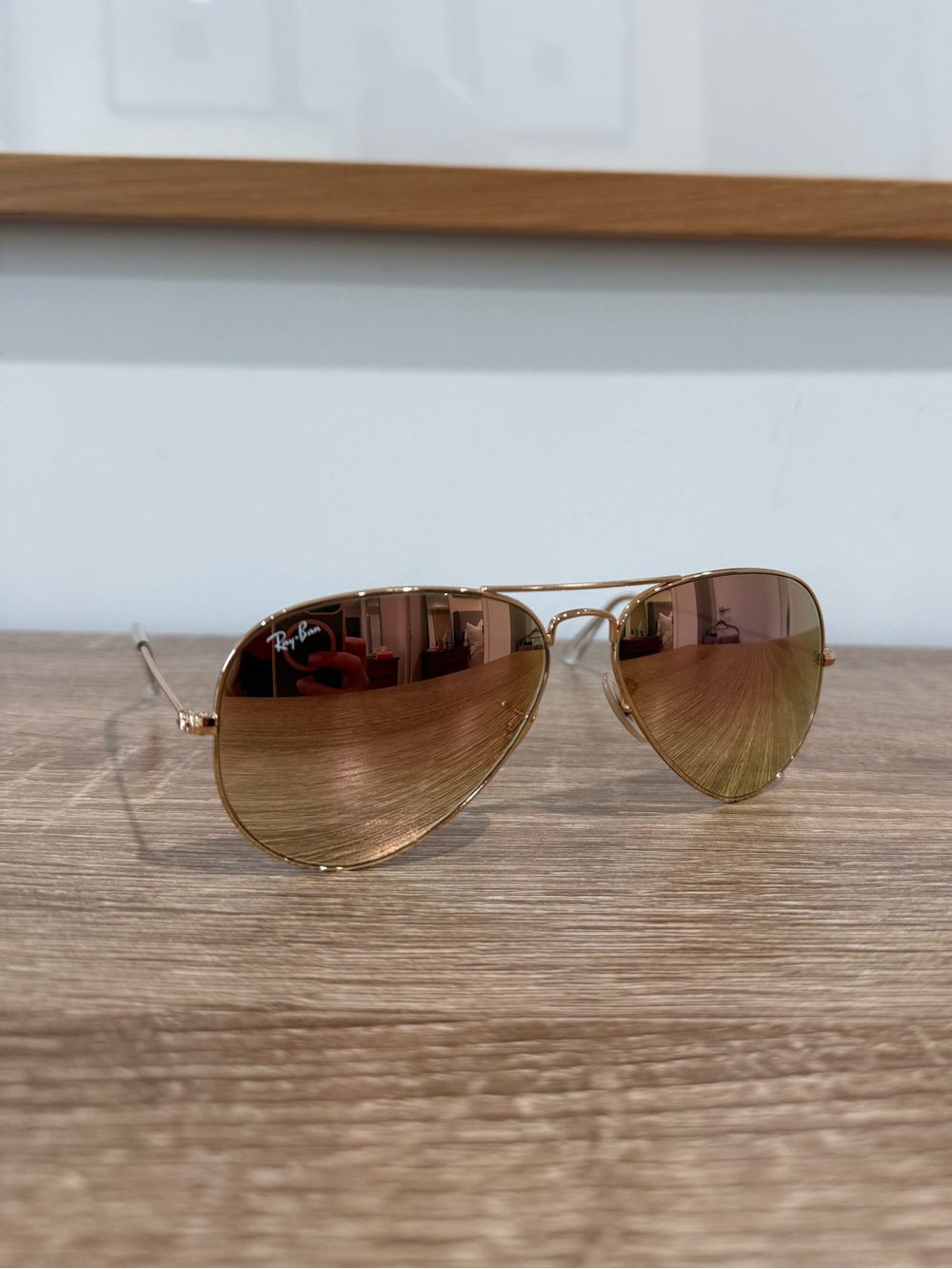 Ray-Ban Aviator Sunglasses - Gold Frame with Brown/Gold Mirrored Lenses